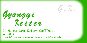 gyongyi keiter business card